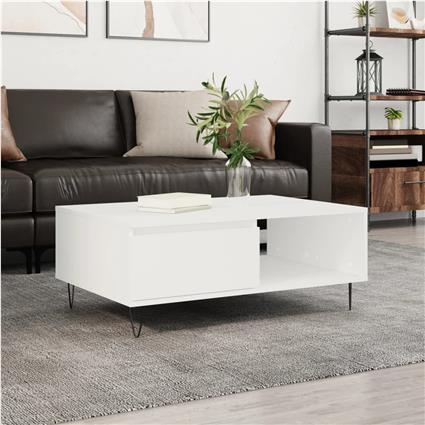 vidaXL Mesa de centro 90x60x35 cm derivados de madeira branco