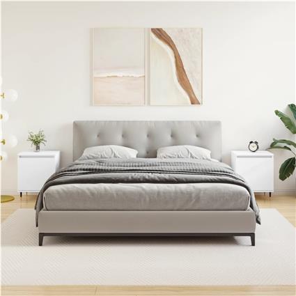 vidaXL Mesas de cabeceira 2pcs 40x30x50 cm derivados de madeira branco