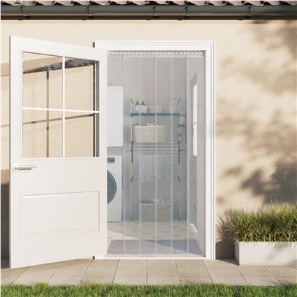 vidaXL Cortina de porta 200 mm x 1,6 mm 50 m PVC transparente