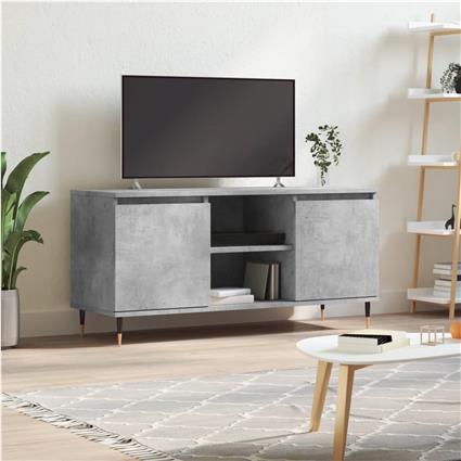 vidaXL Móvel de TV 104x35x50 cm derivados de madeira cinzento cimento