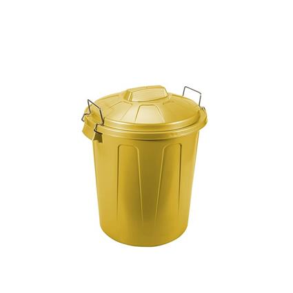 Balde Lixo com Asa Metal Amarelo 51L 55X46X44cm