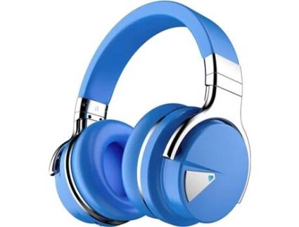 Auscultadores Bluetooth com Cancelamento de Ruído Ativo com Microfone Sem Fio Baseados em Graves