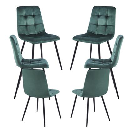 Presentes Miguel - Pack 6 Cadeiras Stuhl Veludo - Verde