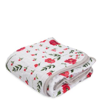 Little Unicorn Manta Muselina Algodão Summer Poppy