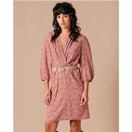 Grace And Mila Vestido curto Laurelia, decote cruzado, mangas 3/4