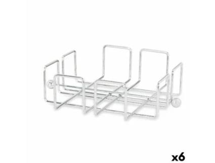 Porta-guardanapos Prateado Metal 19,3 x 6,5 x 19,3 cm (6 Unidades)