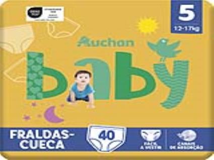 Fraldas Cueca Auchan Baby Tamanho 5 12-17kg 40un