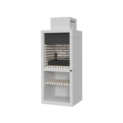 Churrasqueira Modular Estoril Tijolo Cinza Forra Branco