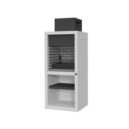 Churrasqueira Modular Estoril Tijolo Cinza Forra Preto