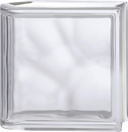 Bloco de vidro terminal 19X19X8CM NEUTRO ONDULADO BASIC