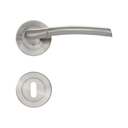 Puxador de porta roseta  EINA NIQUELADO SAT