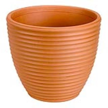 Vaso de barro ONDULADO 41CM TERRACOTA