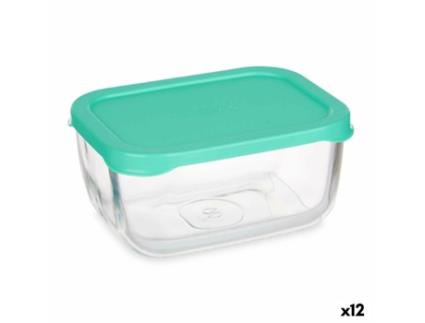 Lancheira SNOW BOX Verde Transparente Vidro Polietileno 420 ml (12 Unidades)