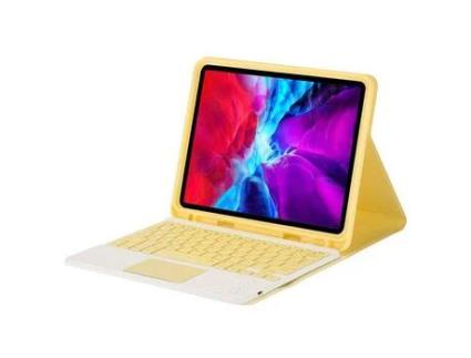Capa e Teclado Bluetooth YKCLOUD Ps11C para iPad Air4 2020 10.9/iPad Pro112021/2020/2018 (Inglês - Amarelo)
