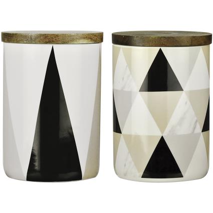 2 Potes com tampa PORCELANA  1.5L 15.5X11X11 CM