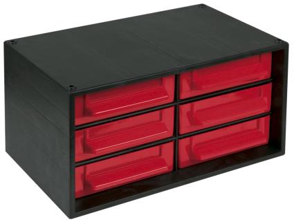 Módulo de plástico empilhável 6 DIVISÕES 14X22X17CM