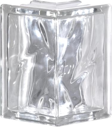 Bloco de vidro angular 19X19X8CM NEUTRO ONDULADO BASIC