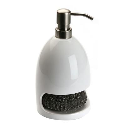 Doseador com porta-esponjas KITCHEN BRANCO