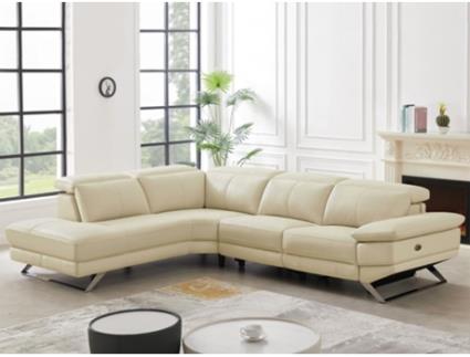 Sofá Relax Elétrico LINEA SOFA (299 x 239 x 76 - Pele - Bege)