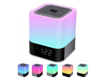 Coluna Portable Bluetooth Led Bedside Lamp With Touch Control Table Lamp Color Changing Night Light With Alarm Clock For Bedroom,