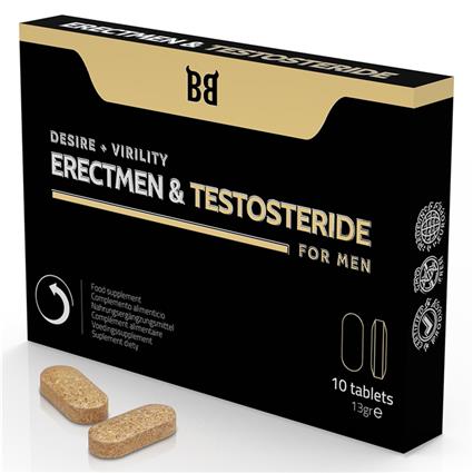 BLACKBULL BY SPARTAN - ERECTMEN & TESTOSTERIDE DESIRE + VIRILIDADE PARA HOMENS 10 COMPRIMIDOS