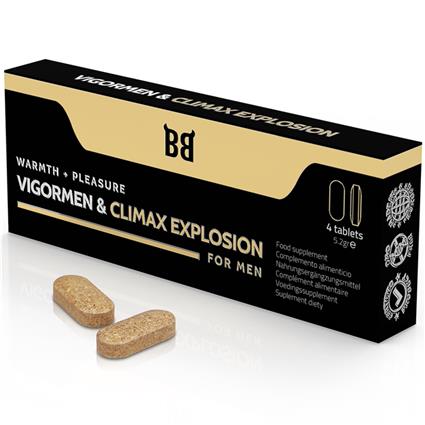 BLACKBULL BY SPARTAN - VIGORMEN & CLIMAX EXPLOSION CALOR + PRAZER PARA HOMENS 4 COMPRIMIDOS
