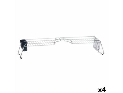 Escorredor de Louça Duplo Prateado Metal 104 x 15,5 x 19 cm (4 Unidades)
