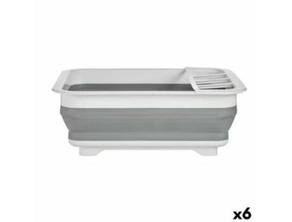 Escorredor de Cozinha Dobrável Branco Cinzento Polipropileno TPR 37,9 x 29,3 x 12 cm (6 Unidades)