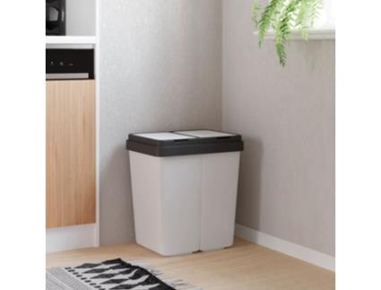 Caixote Duplo 2X25 L Branco VIDAXL