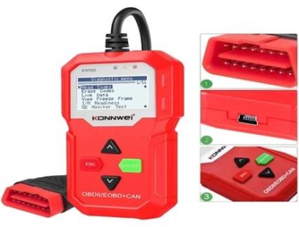 Scanner para Carro KONNWEI Diagnóstico de Erros KW590 (Vermelho)