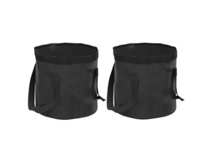 Baldes Dobráveis 2 Pcs 20 L Pvc Preto VIDAXL