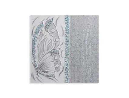 Pintura artesanal Vuela DUEHOME 35/75/150 cm (largura) Pérola e cinza