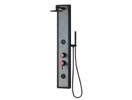 Coluna de Duche K2O Lusso Zen Hidromassagem 20X7X127Cm Imitação de Pedra com Torneira 2 Jactos Duche de Mão e Efeito Chuva