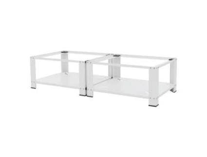 Conjunto de 2 Máquinas de Lavar Roupas Pedestal com Prateleiras Extraíveis Aço Branco Ml Design