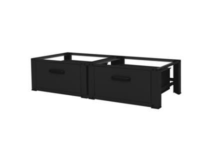 Conjunto de 2 Máquinas de Lavar Roupas Pedestal com Gavetas Extraíveis Aço Preto Ml Design