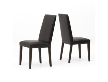 Conjunto de 2 Cadeiras Zen Dark Brown Pés em Madeira Maciça Cor Wengué BOX FURNITURE