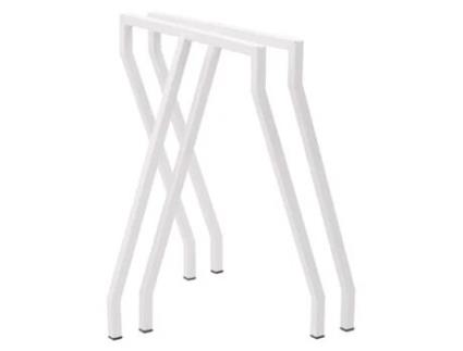 Cavaletes 3 Pés em Tubo D Aco 60X42X73H Branco Lote de 2 BOX FURNITURE