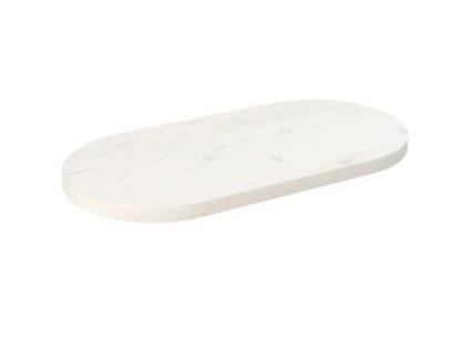 Tampo de Mesa Oval 60X30X2.5 Cm Madeira de Pinho Maciça Branco VIDAXL