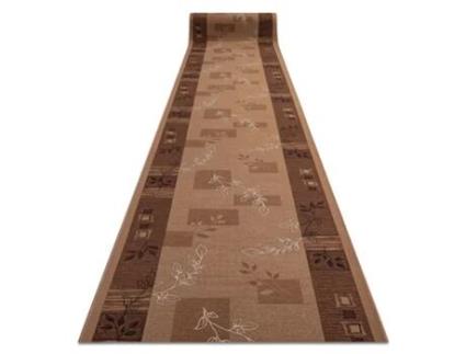 Passadeira Antiderrapante DYWANY LUSZCZOW (67 x 830 cm - Polipropileno - Castanho)