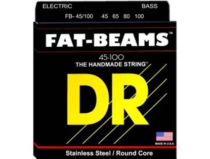 Jogo de Cordas Baixo Elétrico DR FB-45/100 FAT-BEAM (.045 - .065 - .080 - .0100 - Aço Inoxidável)