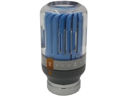 Cabeça de Válvula Termostática para Radiador Azul/Cinza M30X1,5 de Cor Cristal Temperatura 8-30°C