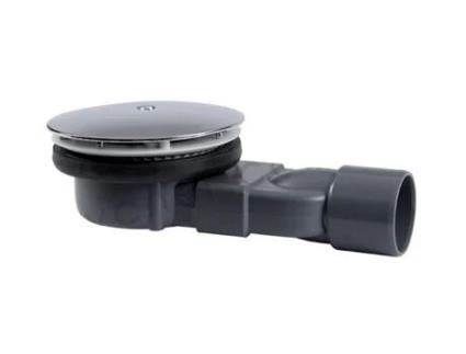 Sifão Slim para Tabuleiro de Duche em Abs Cromado, Saída de Água de 90 mm, 24L/Min de Fluxo de Água