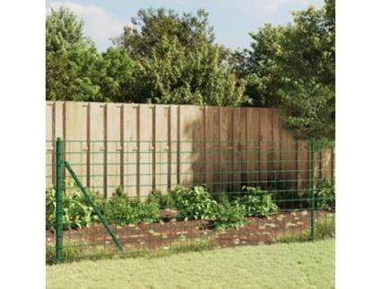 Cerca de Malha de Arame com Flange 0.8X25 M Verde VIDAXL