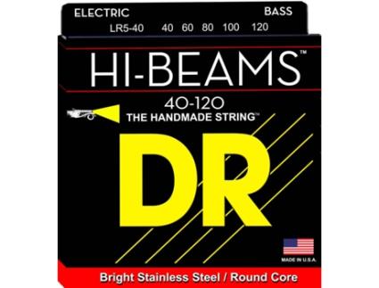 Jogo de Cordas Baixo Elétrico DR LR5-40 HI-BEAM (.040 - .060 - .080 - .0100 - .0120 - Aço Inoxidável)