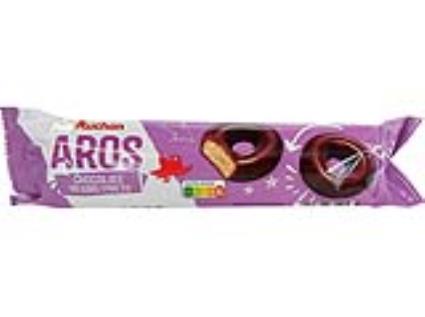 Bolacha Aros Auchan Cobertas Com Chocolate Preto 128 G