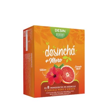 Desinchá Infusão com Sabor a Laranja Moro e Hibisco 30 saquetas