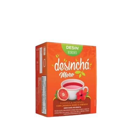 Desinchá Infusão com Sabor a Laranja Moro e Hibisco 10 saquetas
