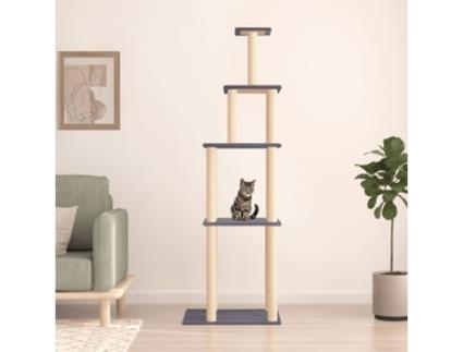 Árvore P- Gatos com Postes Arranhadores Sisal 183Cm Cinza-Escuro VIDAXL