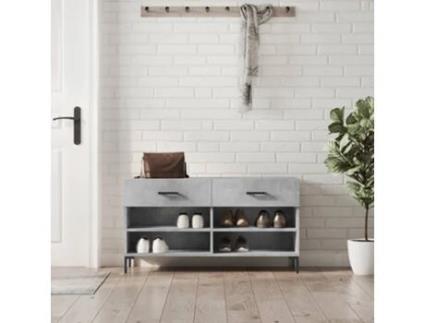 Banco Sapateira 102X35X55 Cm Derivados Madeira Cinzento Cimento VIDAXL