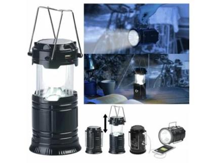 Lanterna Solar Led De Camping 3 Em 1 Com Lanterna De Mão E Carregador Usb 80 Lúmens MELARIO